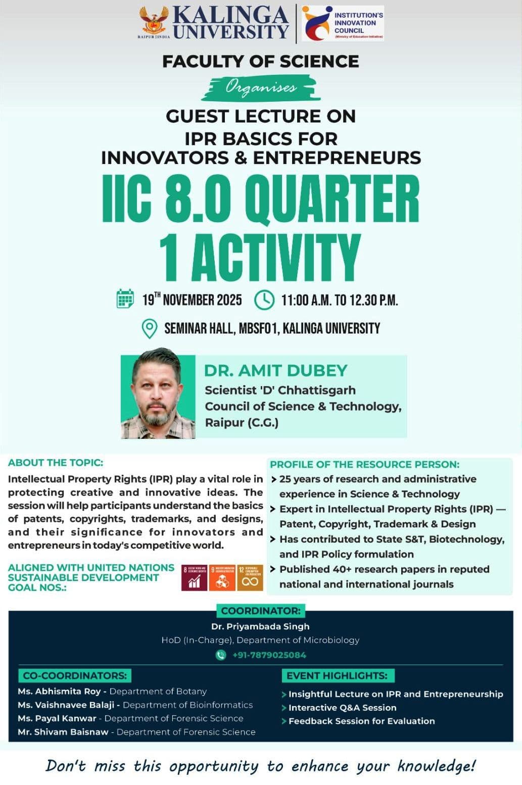 Guest Lecture on IPR for Innovators and Entrepreneurs